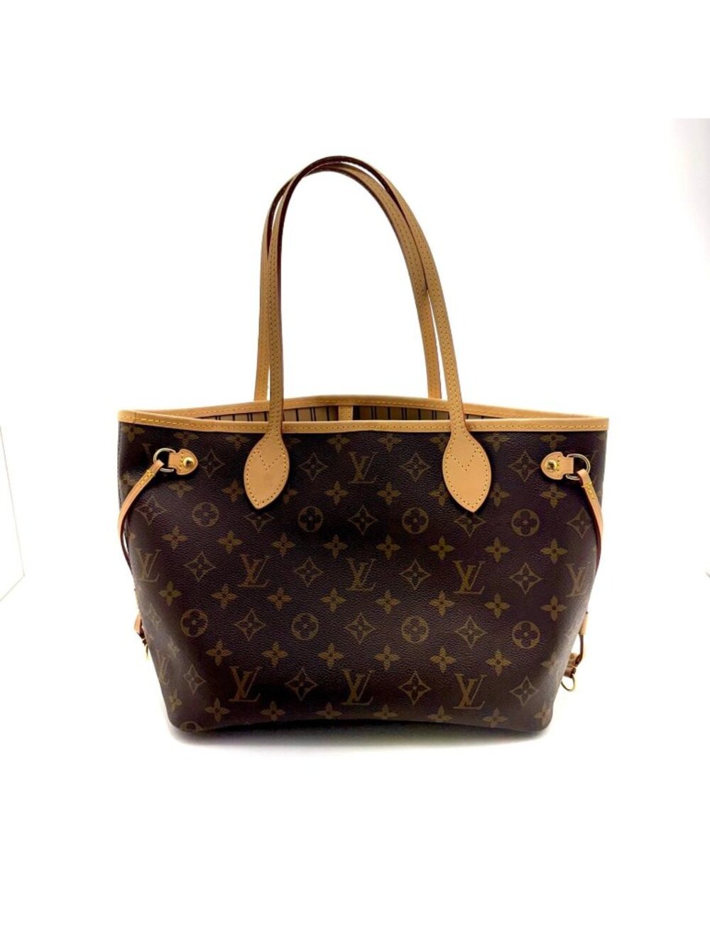 Louis Vuitton Neverfull PM Monogram Shoulder Bag Canvas Brown Tag